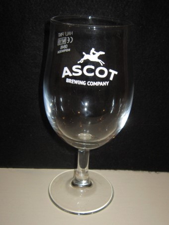 beer glass from the Ascot Ales brewery in England with the inscription 'Ascot Brewing Company'