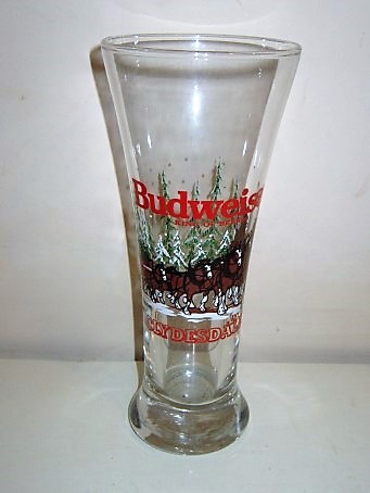 beer glass from the Anheuser Busch brewery in U.S.A. with the inscription 'Budweiser King Of Beers Clydesdales, Official Product 1989 Anheuser-Busch. INC'