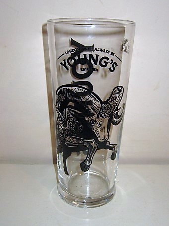 beer glass from the Young's brewery in England with the inscription 'London Will Always Be Young's ESTD 1831'