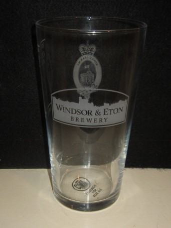 beer glass from the Windsor & Eton brewery in England with the inscription 'Windsor&Eaton Brewery'