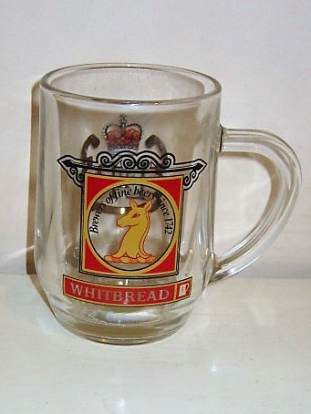 beer glass from the Whitbread  brewery in England with the inscription 'Whitbread Brewers Of Fine Beer Since 1744'