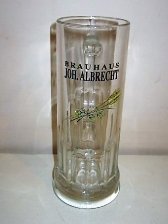 beer glass from the Joh. Albrecht brewery in Germany with the inscription 'Brauhaus Joh. Albercht'