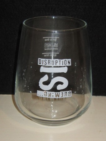 beer glass from the Ascot Ales brewery in England with the inscription 'Disruption IS Brewing'