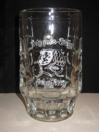beer glass from the Letzguss brewery in Germany with the inscription 'Letzguss Brau Schefflenz'