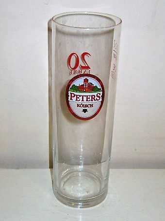 beer glass from the Peters Brauhaus brewery in Germany with the inscription 'Peters Kolsch'