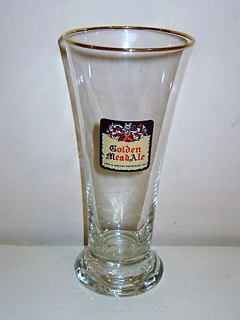 beer glass from the Hop & Anchor brewery in England with the inscription 'Golden Mead Ale Hop & Anchor Breweries Ltd'