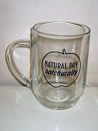 beer glass from the Taunton Cider  brewery in England with the inscription 'Natural Dry Natchurally'