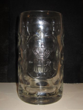 beer glass from the HB Munchen brewery in Germany with the inscription 'HB '