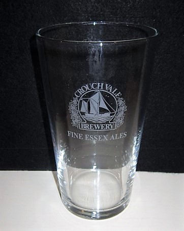 beer glass from the Crouch Vale brewery in England with the inscription 'Crouch Vale Brewery Fine Essex Ales '
