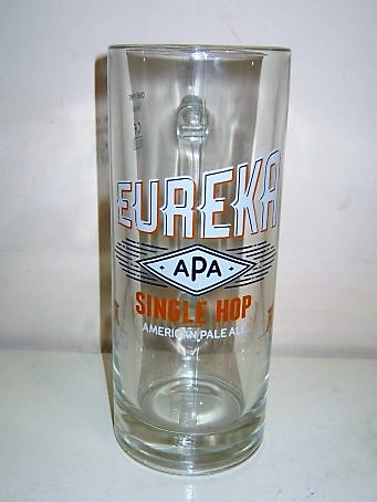 beer glass from the St. Austlell  brewery in England with the inscription 'Eureka APA Single Hop American Pale Ale'