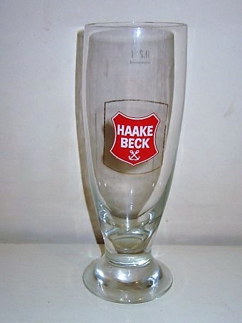 beer glass from the Beck & Co. brewery in Germany with the inscription 'Haake Beck'