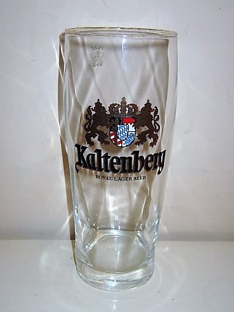 beer glass from the Kaltenberg brewery in Germany with the inscription 'Kaltenberg Royal Lager Beer'