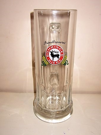beer glass from the Bohringer  brewery in Germany with the inscription 'Bohringer Biere Privatbrauerei'