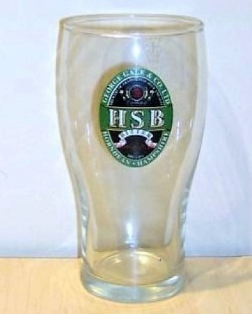 beer glass from the George Gale brewery in England with the inscription 'George Gale & Co Ltd HSB Bitter Horndean Hampshire'
