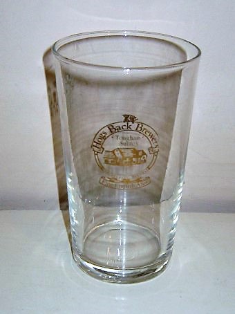 beer glass from the Hogs Back brewery in England with the inscription 'Hogs Back Brewery Tongham Surrey Independent Brewers '