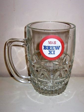 beer glass from the Mitchells & Butlers brewery in England with the inscription 'M&B X1'