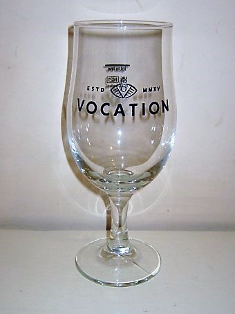 beer glass from the Vocation brewery in England with the inscription 'Vocation Estd MMXV'