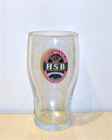 beer glass from the George Gale brewery in England with the inscription 'George Gale & Co Ltd HSB Premium Bitter Horndean Hampshire'