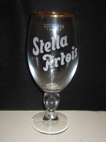 beer glass from the Stella Artois brewery in Belgium with the inscription 'Stella Artois'