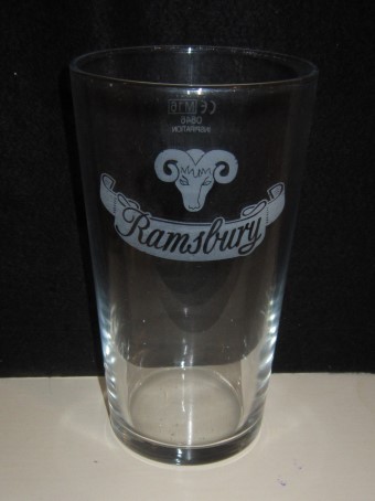 beer glass from the Ramsbury brewery in England with the inscription 'Ramsbury'