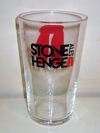 beer glass from the Stone Henge brewery in England with the inscription 'Stone Henge Ales'