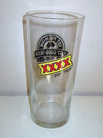 beer glass from the Castlemaine brewery in Australia with the inscription 'Thank XXXX For That'