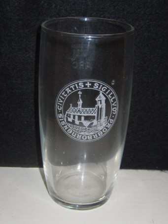 beer glass from the Paderborner brewery in Germany with the inscription 'Civitatis Sigillum Paderbornensis'