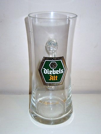 beer glass from the Diebels brewery in Germany with the inscription 'Diebrls ALT'