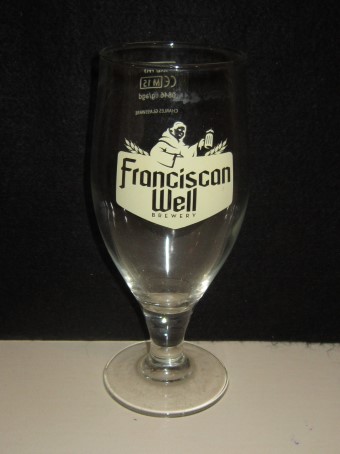 beer glass from the Franciscan Well brewery in Ireland with the inscription 'Franciscan Well Brewery '