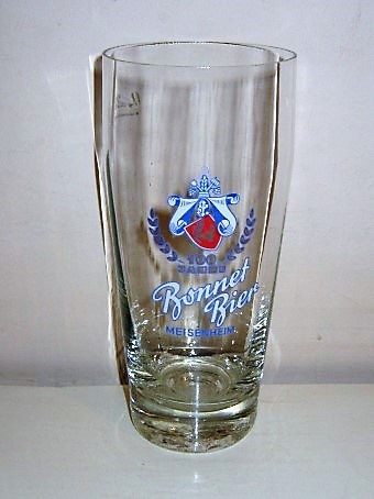 beer glass from the Bonnet brewery in Germany with the inscription 'Bonnet Bier Meisenheim 100 Jahre'
