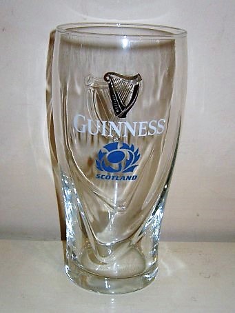 beer glass from the Guinness  brewery in Ireland with the inscription 'Guinness Scotland'
