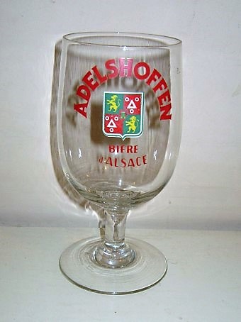beer glass from the Heineken brewery in France with the inscription 'Adelshoffen Biere d'Alsace'