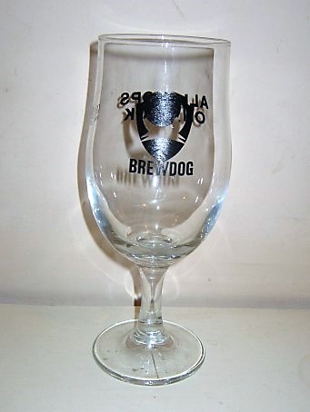 beer glass from the Brew Dog brewery in Scotland with the inscription 'Brewdog'