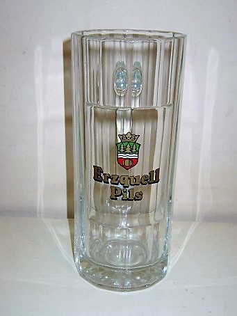 beer glass from the Erzquell Biestein brewery in Germany with the inscription 'Erzquell Pils'
