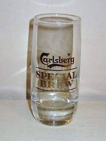 beer glass from the Carlsberg brewery in Denmark with the inscription 'Carling Special Brew'