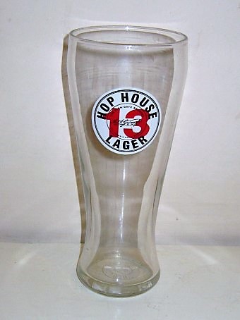 beer glass from the Guinness  brewery in Ireland with the inscription 'Hop House Lager 13'