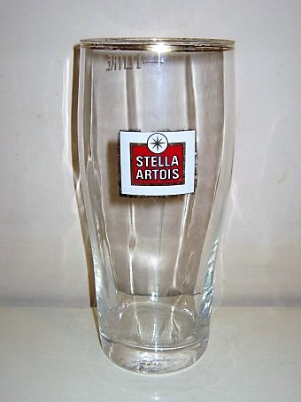 beer glass from the Stella Artois brewery in Belgium with the inscription 'Stella Artois'