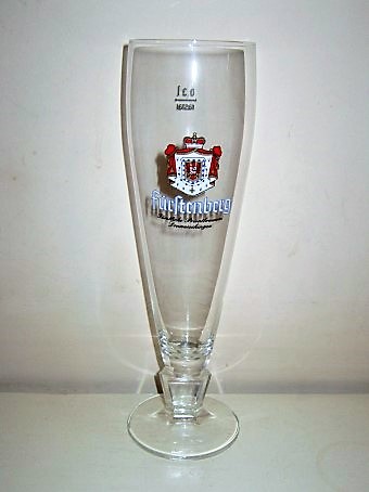 beer glass from the Furstenberg  brewery in Germany with the inscription 'Furstenberg'