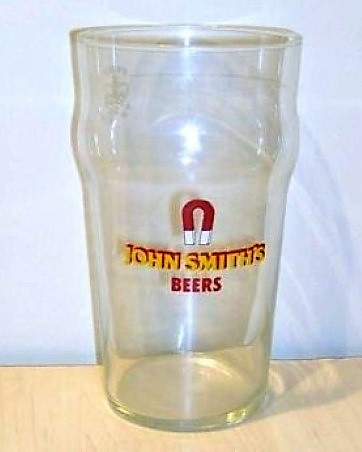 beer glass from the John Smith's brewery in England with the inscription 'John Smith's Beers'