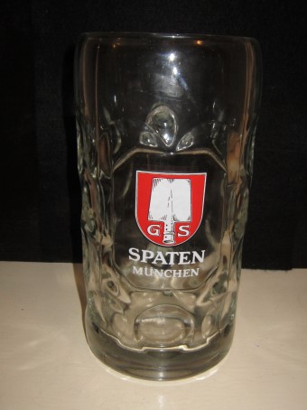 beer glass from the Spaten brewery in Germany with the inscription 'Spaten Munchen'