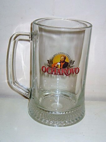 beer glass from the Ochakovo brewery in Russia with the inscription 'Ochakovo'