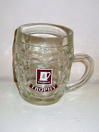 beer glass from the Whitbread  brewery in England with the inscription 'Whitbread Trophy'