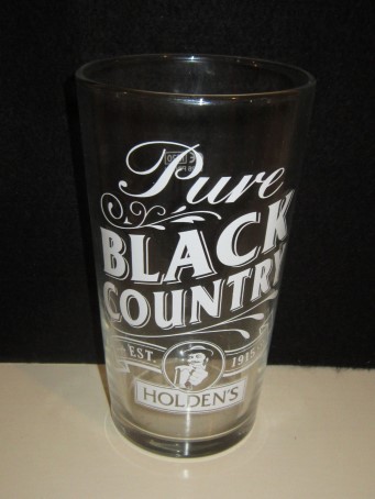 beer glass from the Holden's brewery in England with the inscription 'Pure Black Country EST 1915 Holden, '