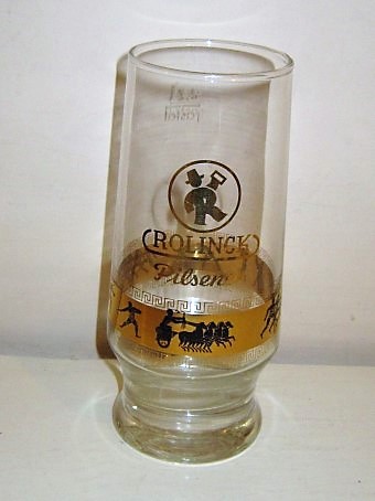 beer glass from the A Rolinck brewery in Germany with the inscription 'Rolinck Pilsener'