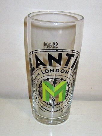 beer glass from the Meantime brewery in England with the inscription 'Meantime London Breweing Company Born In London Brewed For All'