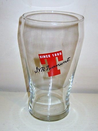 beer glass from the Tennent's brewery in Scotland with the inscription 'JVR Tennent Since 1885'