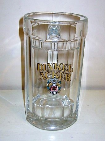 beer glass from the Dinkelacker-Schwabenbraeu brewery in Germany with the inscription 'Dinkel Acker'
