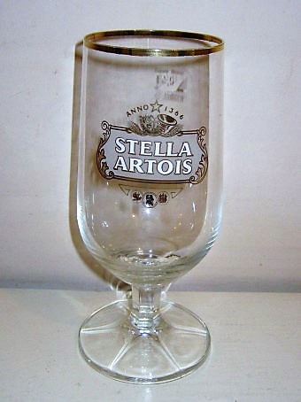 beer glass from the Stella Artois brewery in Belgium with the inscription 'Stella Artois  Anno 1368'