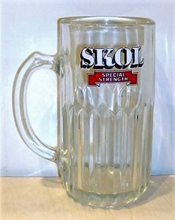 beer glass from the Allied Brewery's brewery in England with the inscription 'Skol Special Strength'
