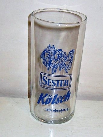 beer glass from the Radeberger Gruppe  brewery in Germany with the inscription 'Sester Kolsch Rein Obergarig'